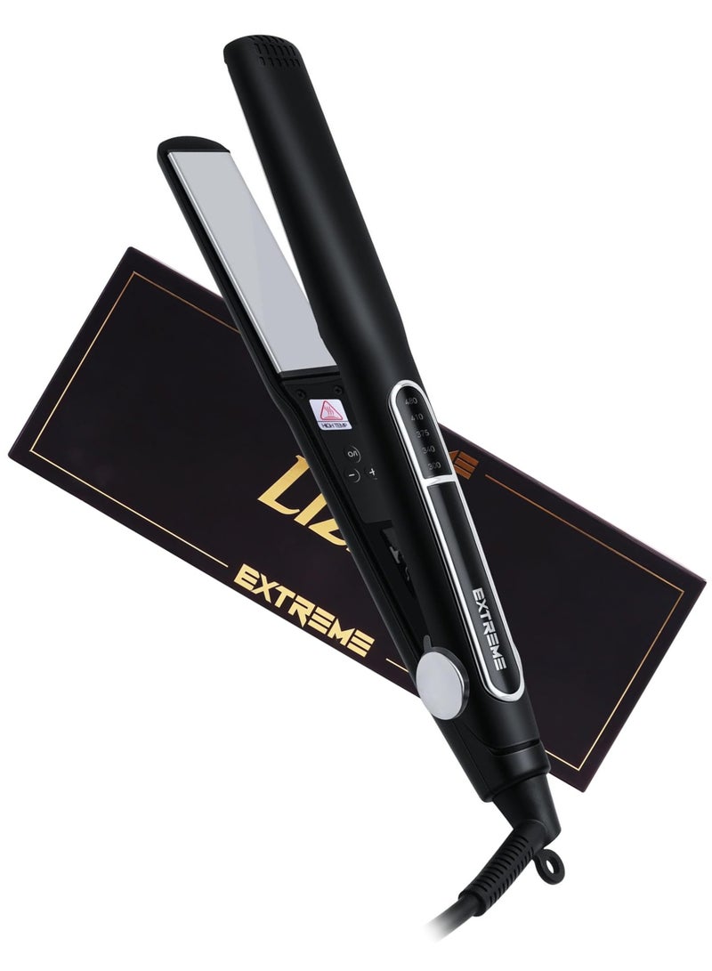 ليز مكواة فرد الشعر الاحترافية الفاخرة من ليز من التيتانيوم - مكواة فرد شعر عالية الحرارة بدرجة حرارة 480 درجة فهرنهايت، مناسبة للاستخدام في الصالونات، لتصفيف الشعر بشكل أنيق وناعم - Image 1