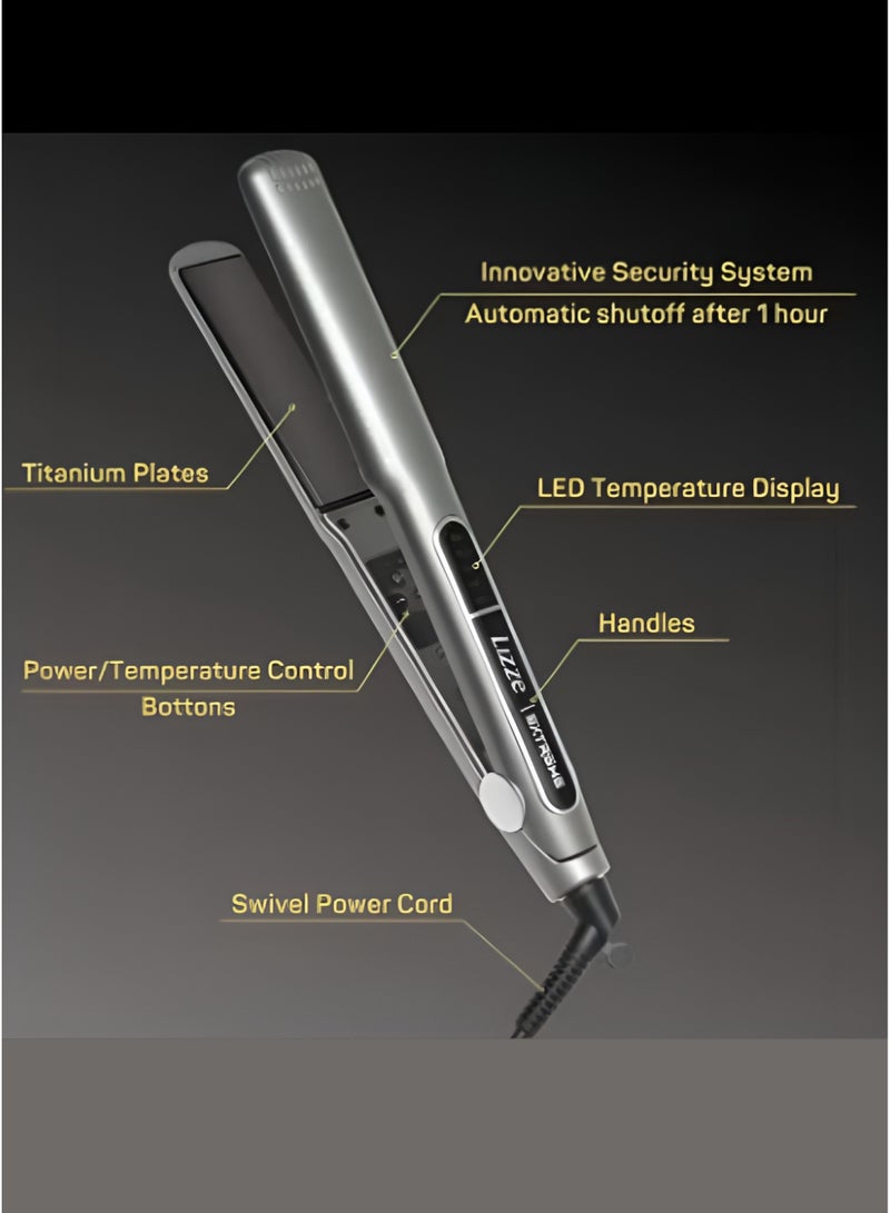 ليز مكواة فرد الشعر الاحترافية الفاخرة من ليز من التيتانيوم - مكواة فرد شعر عالية الحرارة بدرجة حرارة 480 درجة فهرنهايت، مناسبة للاستخدام في الصالونات، لتصفيف الشعر بشكل أنيق وناعم - Image 5