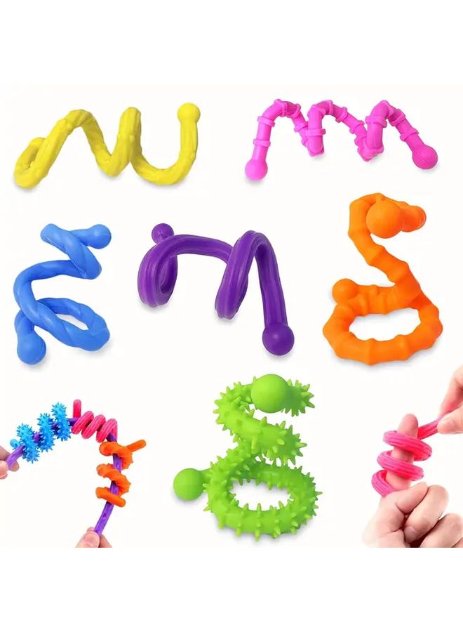 Set Of 6 Reversible Texture Sensory Sticks Lightweight Focus Aid Tactile Toy Gift - Image 2