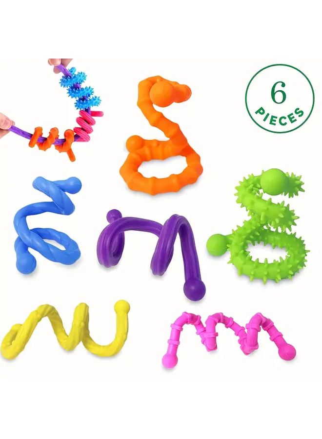 Set Of 6 Reversible Texture Sensory Sticks Lightweight Focus Aid Tactile Toy Gift - Image 1