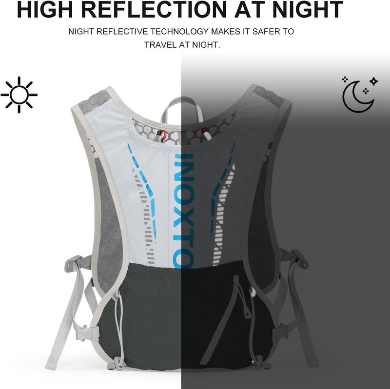 INOXTO Hydration Vest Backpack,Lightweight Insulated Pack with 1.6L Water Bladder Bag Daypack for Hiking Trail Running Cycling Race Marathon for Women Men - Image 5