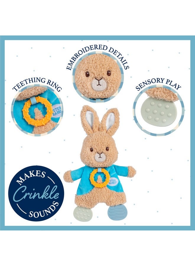 KIDS PREFERRED Beatrix Potter Peter Rabbit Flat Sensory Blanky Interactive Baby Teether Toy with Crinkle Sounds, Soft Textures, Bright Colors, and BPA-Free Materials for Safe and Fun Sensory Play - Image 2