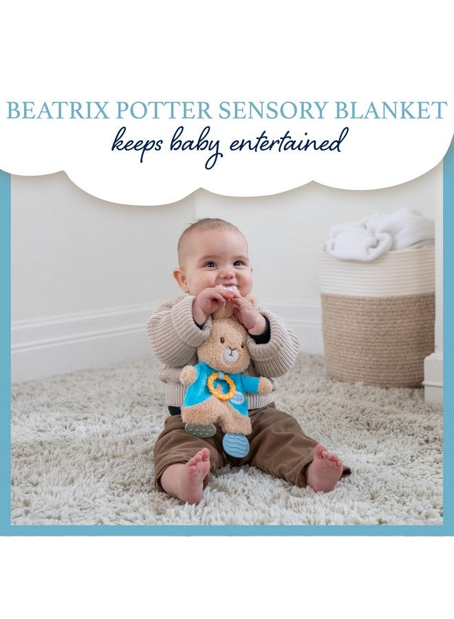 KIDS PREFERRED Beatrix Potter Peter Rabbit Flat Sensory Blanky Interactive Baby Teether Toy with Crinkle Sounds, Soft Textures, Bright Colors, and BPA-Free Materials for Safe and Fun Sensory Play - Image 1
