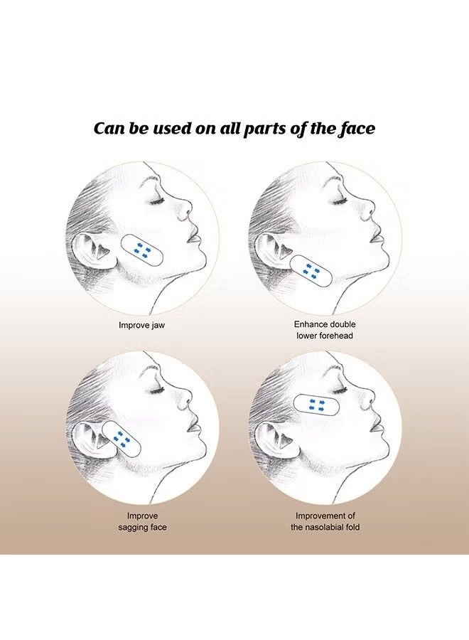 جايسوينغ 120 قطعة من لصقات شد الوجه، لصقات الوجه الخفية ذات المرونة العالية، لصقات شد الوجه المقاومة للماء والقابلة للتنفس، لصقات وجه فائقة النعومة، لتقليل الذقن المزدوجة، البشرة حول العين، تجاعيد الوجه، وترهل البشرة (شفاف) - Image 4