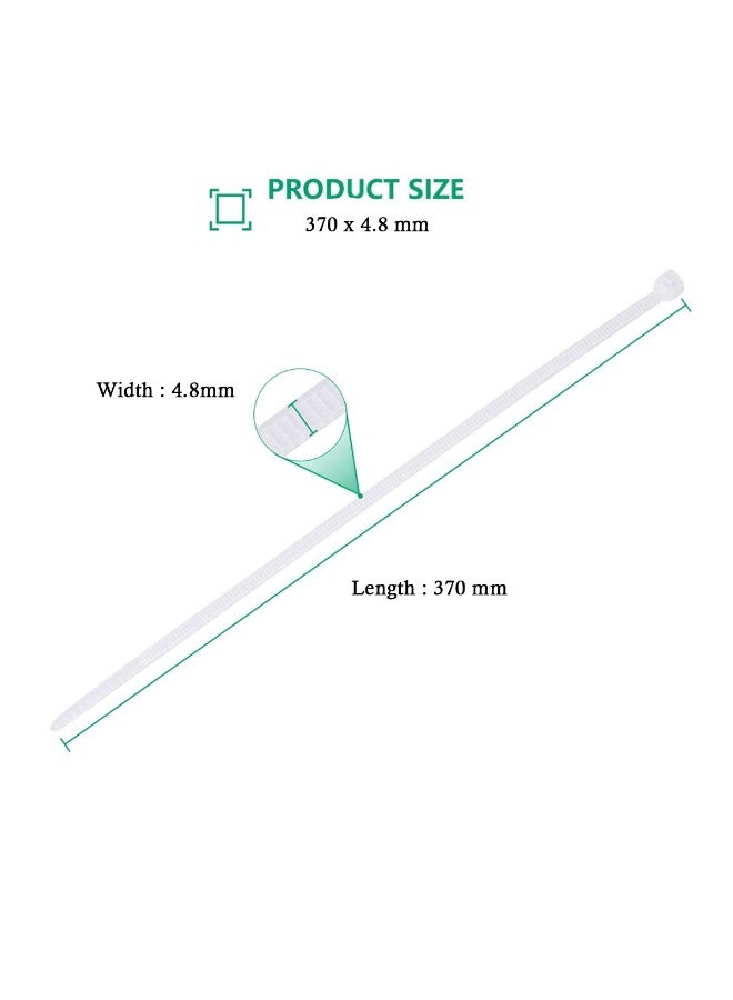 100 Pcs Nylon Cable Ties – Self-Locking Zip Ties, White, Durable Wire Fasteners for Home, Office, Industrial Use - Image 4