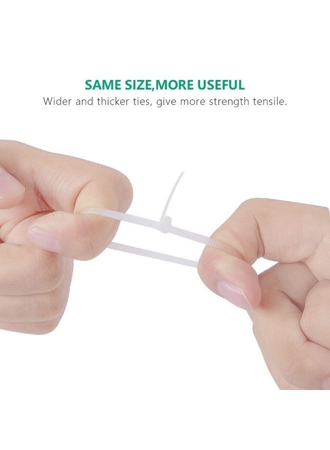 100 Pcs Nylon Cable Ties – Self-Locking Zip Ties, White, Durable Wire Fasteners for Home, Office, Industrial Use - Image 5