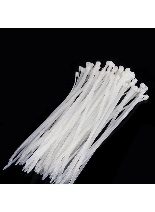 100 Pcs Nylon Cable Ties – Self-Locking Zip Ties, White, Durable Wire Fasteners for Home, Office, Industrial Use - Image 2