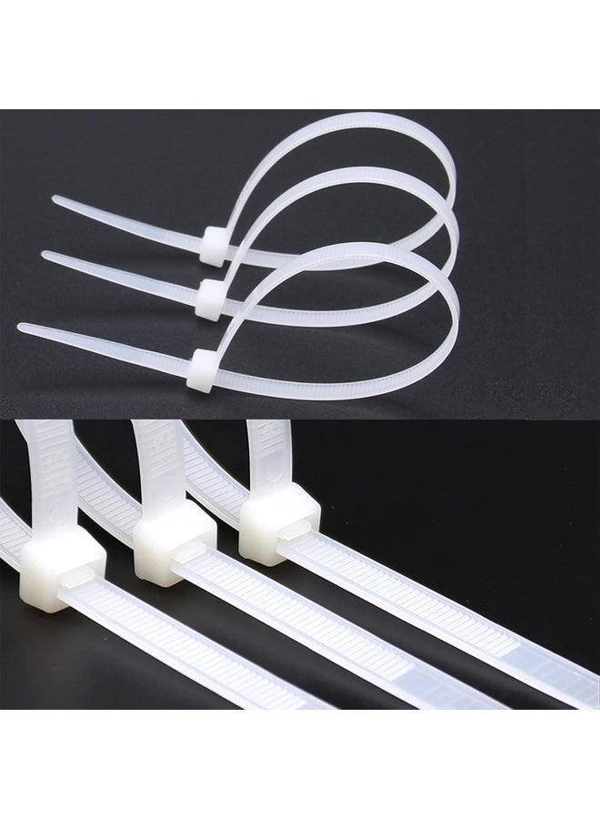 100 Pcs Nylon Cable Ties – Self-Locking Zip Ties, White, Durable Wire Fasteners for Home, Office, Industrial Use - Image 3