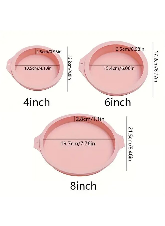 6 Inch 4 piece Set Silicone Cake Molds Non Stick Round Baking Pans - Image 3