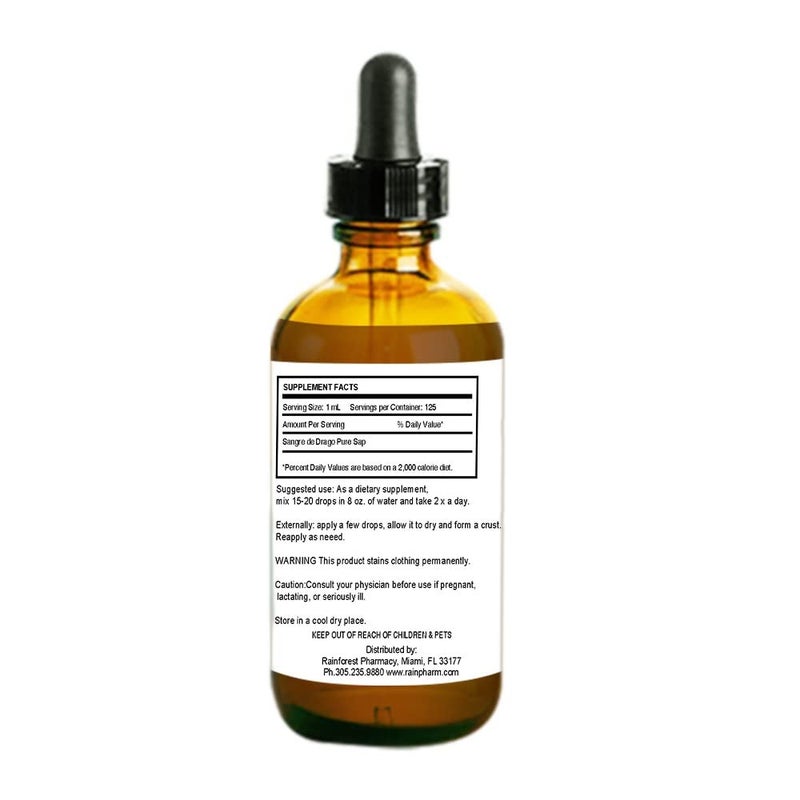Rainforest Pharmacy Sangre de Drago (or grado) Peruvian Dragon’s Blood Liquid (4oz) | 100% Pure Liquid Sap Ecologically Wildcrafted Croton Lechleri Dragon’s Blood for Natural Skin Healing and Digestion Support - Image 2
