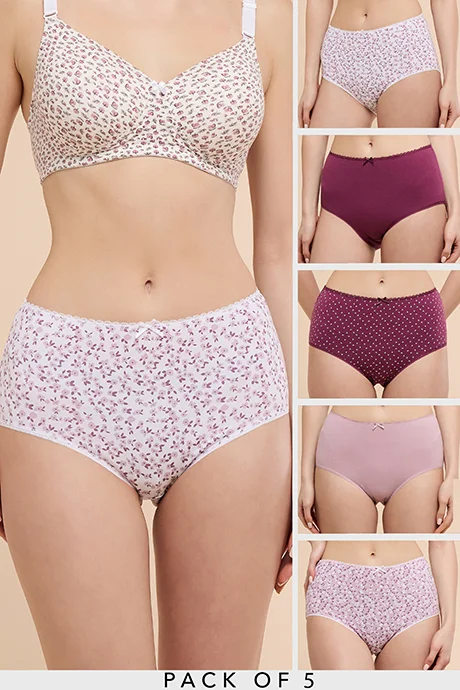 أر أند بي 5 Pack Printed Full Briefs
