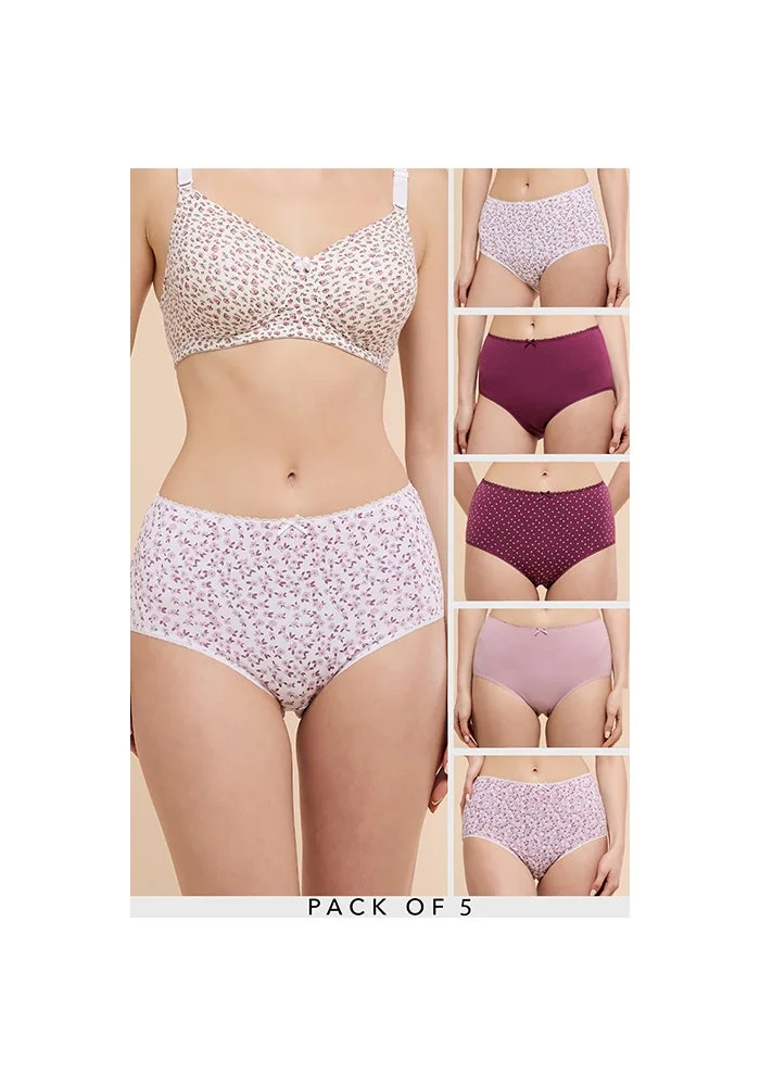 أر أند بي 5 Pack Printed Full Briefs
