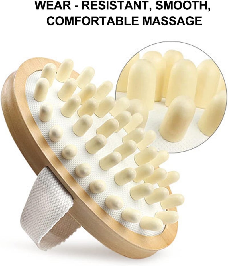 كلاراكو فرشاة تدليك خشبية لفروة الرأس، مشط تدليك ناعم، فرشاة تحسين الدورة الدموية، مدلك سيلوليت خشبي - Image 4