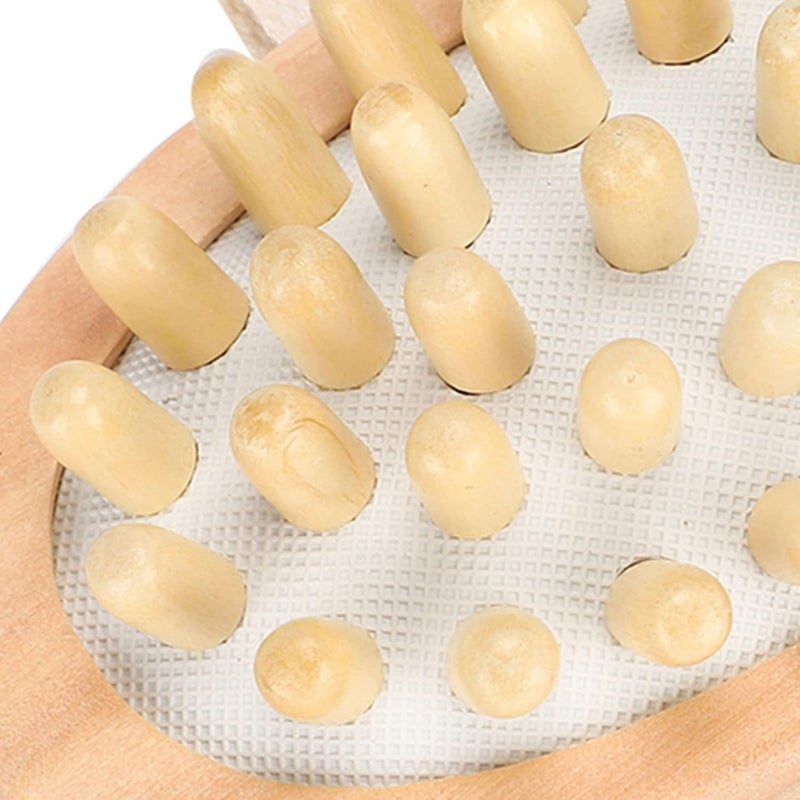 كلاراكو فرشاة تدليك خشبية لفروة الرأس، مشط تدليك ناعم، فرشاة تحسين الدورة الدموية، مدلك سيلوليت خشبي - Image 5