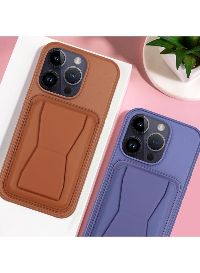 Mlbose iPhone 13 Pro Case Cover Shockproof Back Card Storage & built-in Kickstand Case PU leather for a stylish look Back Cover For iPhone 13 Pro 6.1-inch - Image 5