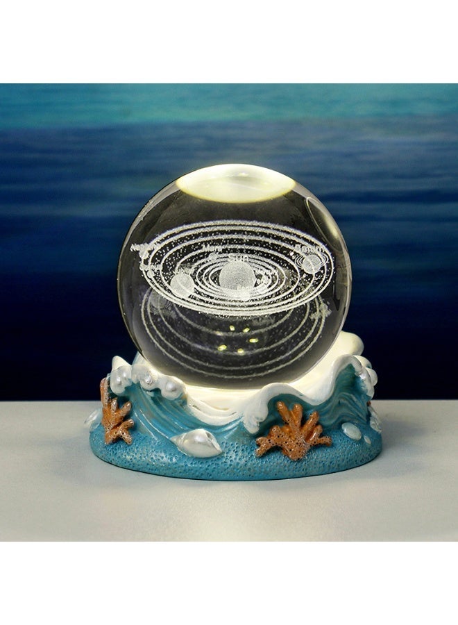 3D Engraved Solar System Crystal Ball Night Light Ambient Light - Image 2