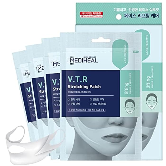 Mediheal V.T.R Stretching Patch 1 pack (4pcs) - High Adhesive Tension Intensive Face Lifting and Tightening Band Mask Sheet, Anti-Aging, Prevents Double Chin for Sagging Skin, Firming and Elasticity - Image 1