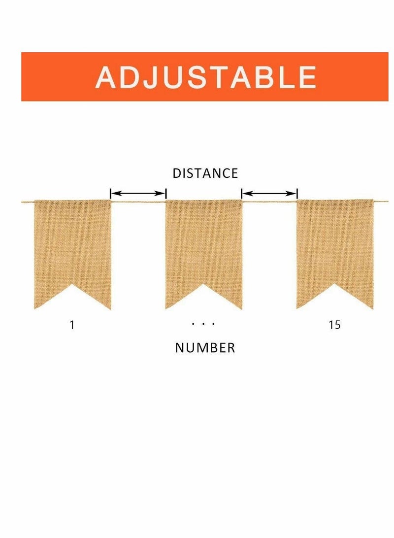 Excefore Burlap Banner, DIY Custom Banners, Party Decor for Birthday, Wedding, Baby Shower and Graduation, 14.5ft, (15 Pcs) - Image 2