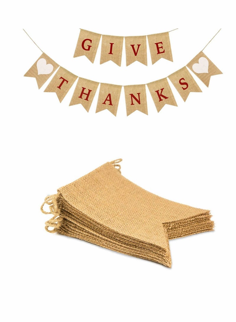 Excefore Burlap Banner, DIY Custom Banners, Party Decor for Birthday, Wedding, Baby Shower and Graduation, 14.5ft, (15 Pcs) - Image 1