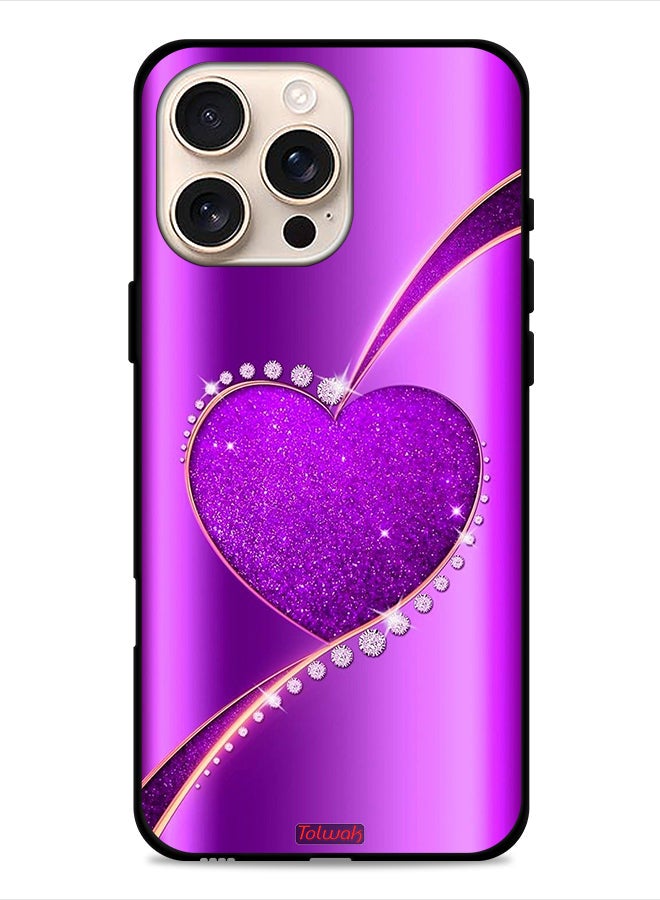 Tolwak Apple iPhone 16 Pro Protective Case Cover Glitter Heart - Image 1
