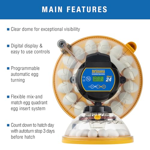 Brinsea Maxi 24 Advance Egg Incubator with Automatic Egg Turning and Temperature Control for Hatching 24 Chicken, Duck, or Other Eggs,- Optimal Flexibility with Mix & Match Sizes - Image 2