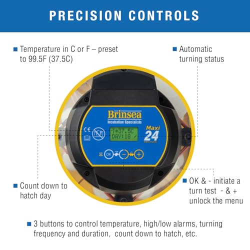Brinsea Maxi 24 Advance Egg Incubator with Automatic Egg Turning and Temperature Control for Hatching 24 Chicken, Duck, or Other Eggs,- Optimal Flexibility with Mix & Match Sizes - Image 3