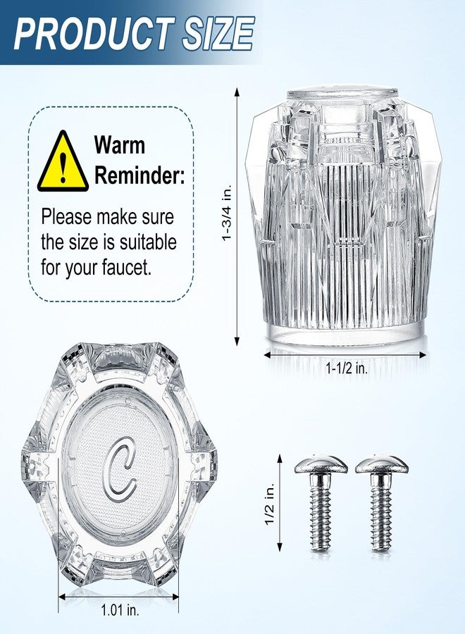 Dreyoo مقبض دش بديل من Dreyoo، زوج واحد، متوافق مع حوض الاستحمام المنزلي المتنقل Phoenix، أجزاء مقابض حوض الاستحمام المصنوعة من الأكريليك، مقابض صنبور شفافة مع فتحة مركزية برأس مدبب 17 نقطة - Image 2