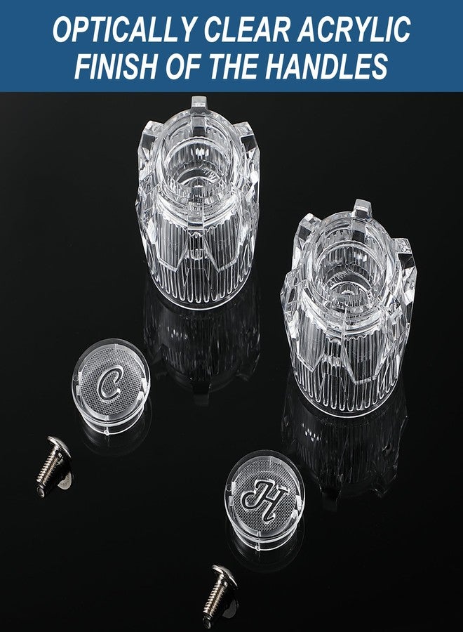 Dreyoo مقبض دش بديل من Dreyoo، زوج واحد، متوافق مع حوض الاستحمام المنزلي المتنقل Phoenix، أجزاء مقابض حوض الاستحمام المصنوعة من الأكريليك، مقابض صنبور شفافة مع فتحة مركزية برأس مدبب 17 نقطة - Image 5