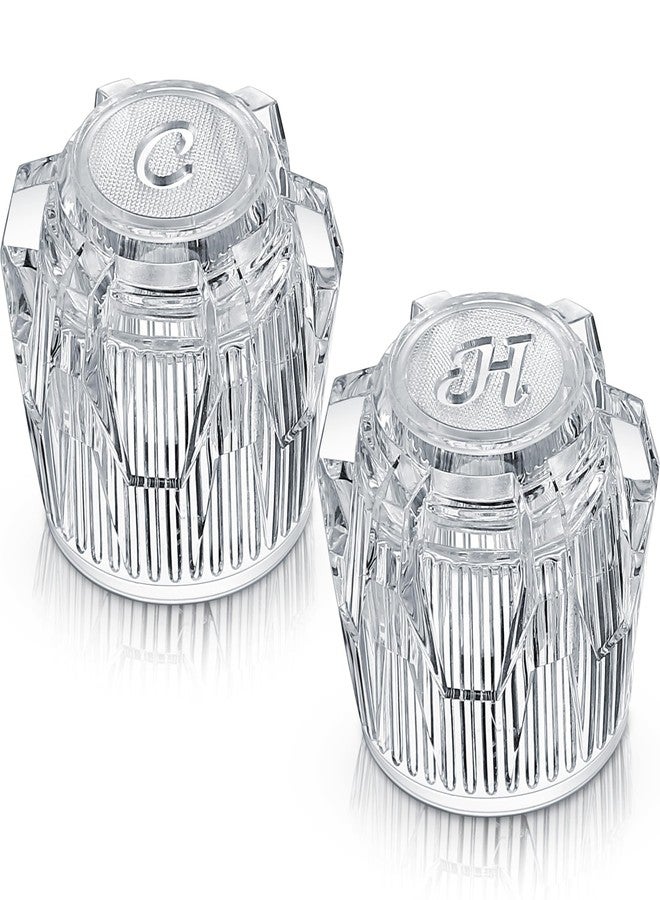 Dreyoo مقبض دش بديل من Dreyoo، زوج واحد، متوافق مع حوض الاستحمام المنزلي المتنقل Phoenix، أجزاء مقابض حوض الاستحمام المصنوعة من الأكريليك، مقابض صنبور شفافة مع فتحة مركزية برأس مدبب 17 نقطة - Image 1