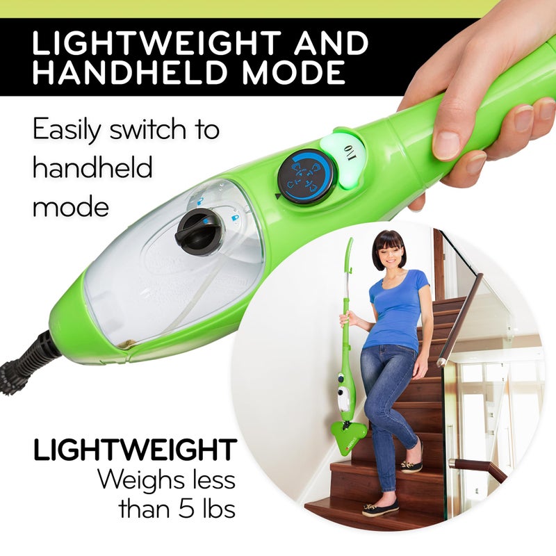 H2O X5 Steam Mop & Handheld Steam Cleaner | 5-in-1 Floor Steamer | Hardwood, Tile & Laminate Cleaner | Carpet Glider Included | Grout, Window & Garment Attachments - Image 4