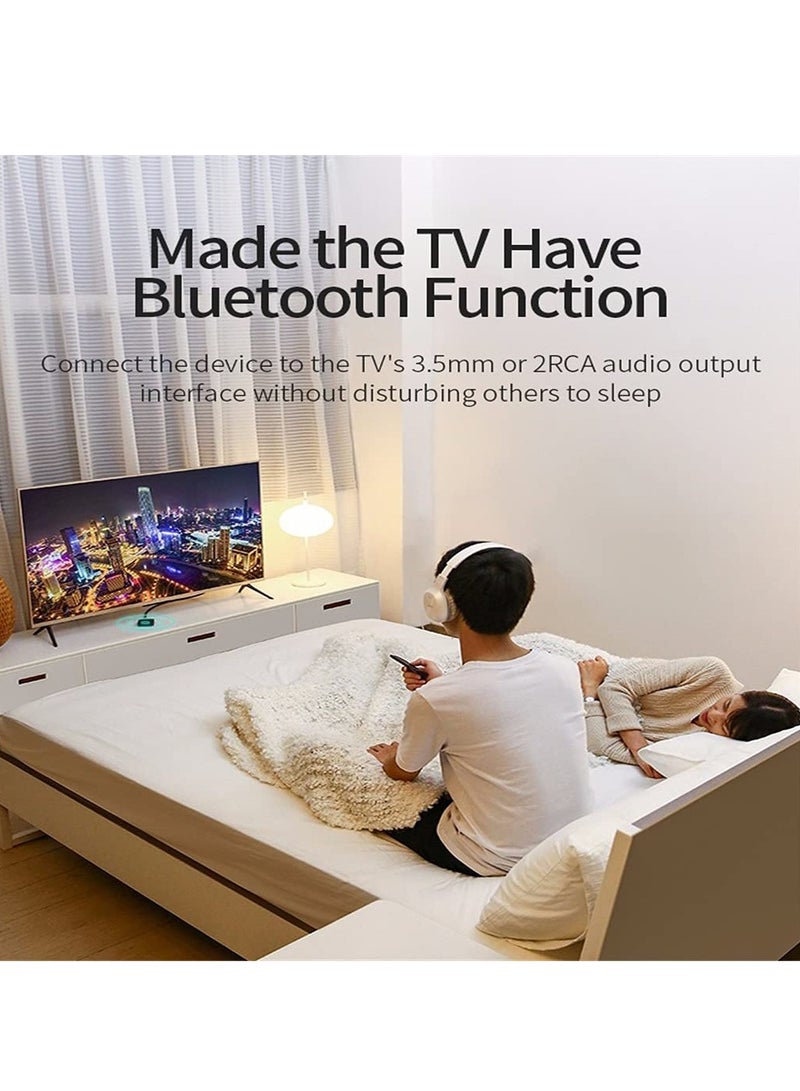 Bluetooth 5.0 Transmitter Receiver, 2-In-1 Bluetooth Transmitter NFC Bluetooth Receiver Wireless Audio Bluetooth Adapter with 3.5mm Jack and RCA for TV Home Stereo Car Pc Home Theater - Image 5