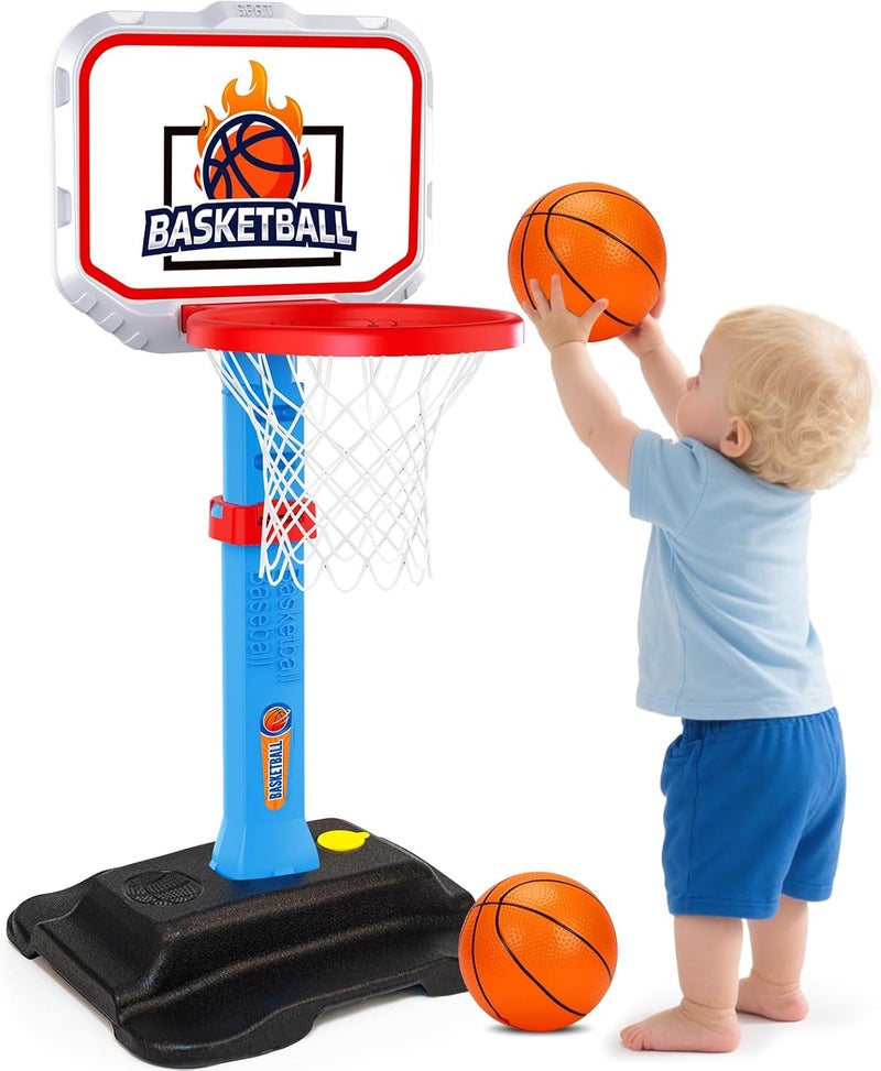 Tsomtto Toddler Basketball Hoop for Kid 1-3, Mini Adjustable Basketball Hoops Indoor with Balls Outdoor Pool Basketball Goal Sports Play Toys for 1 2 3 year old Baby Boys Girls Christmas Birthday Gifts - Image 1