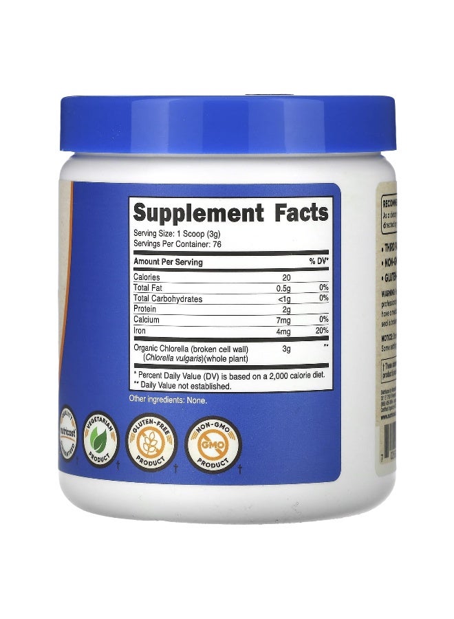 Nutricost نوتريكوست، كلوريلا عضوية، بدون نكهة، 8 أونصات (227 غرام) - Image 2