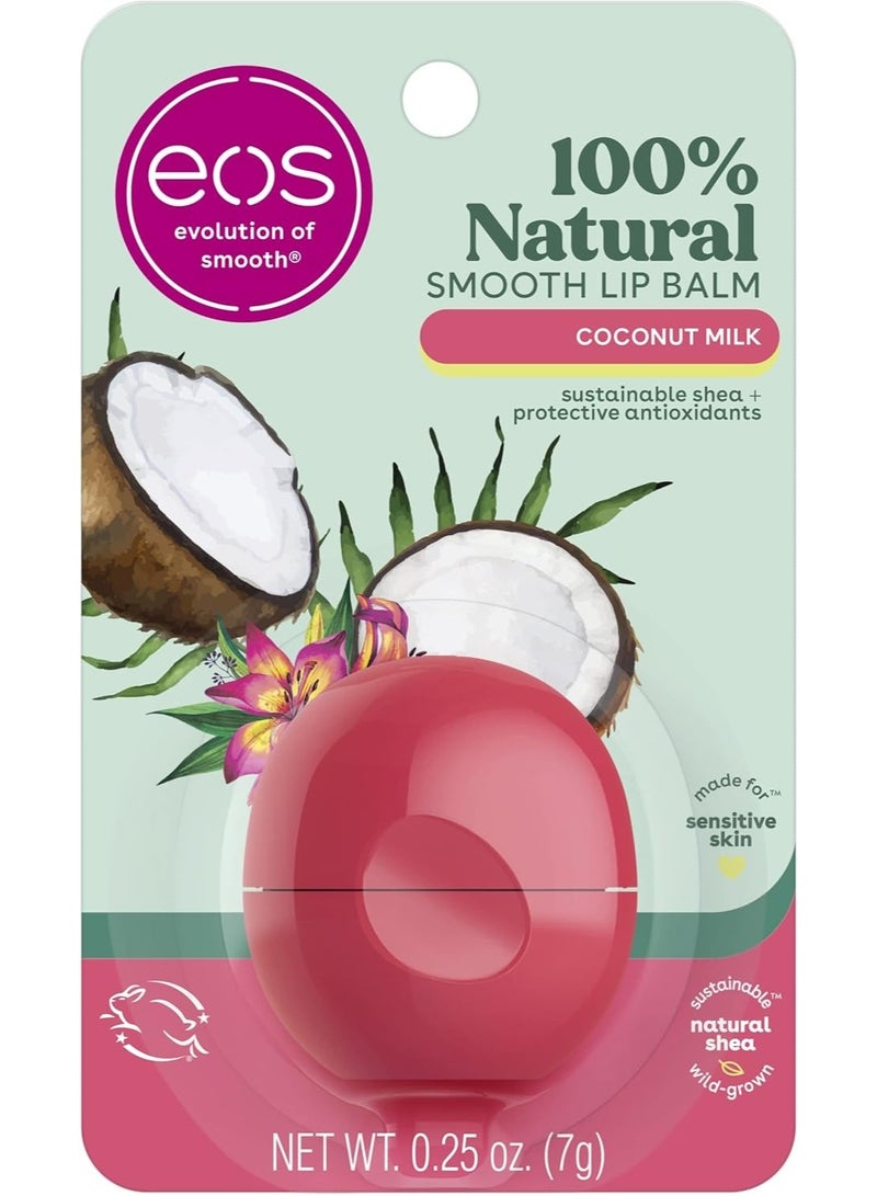 eos 100% Natural Lip Balm- Coconut Milk, All-Day Moisture, Made for Sensitive Skin, Lip Care Products, 0.25 oz - Image 1
