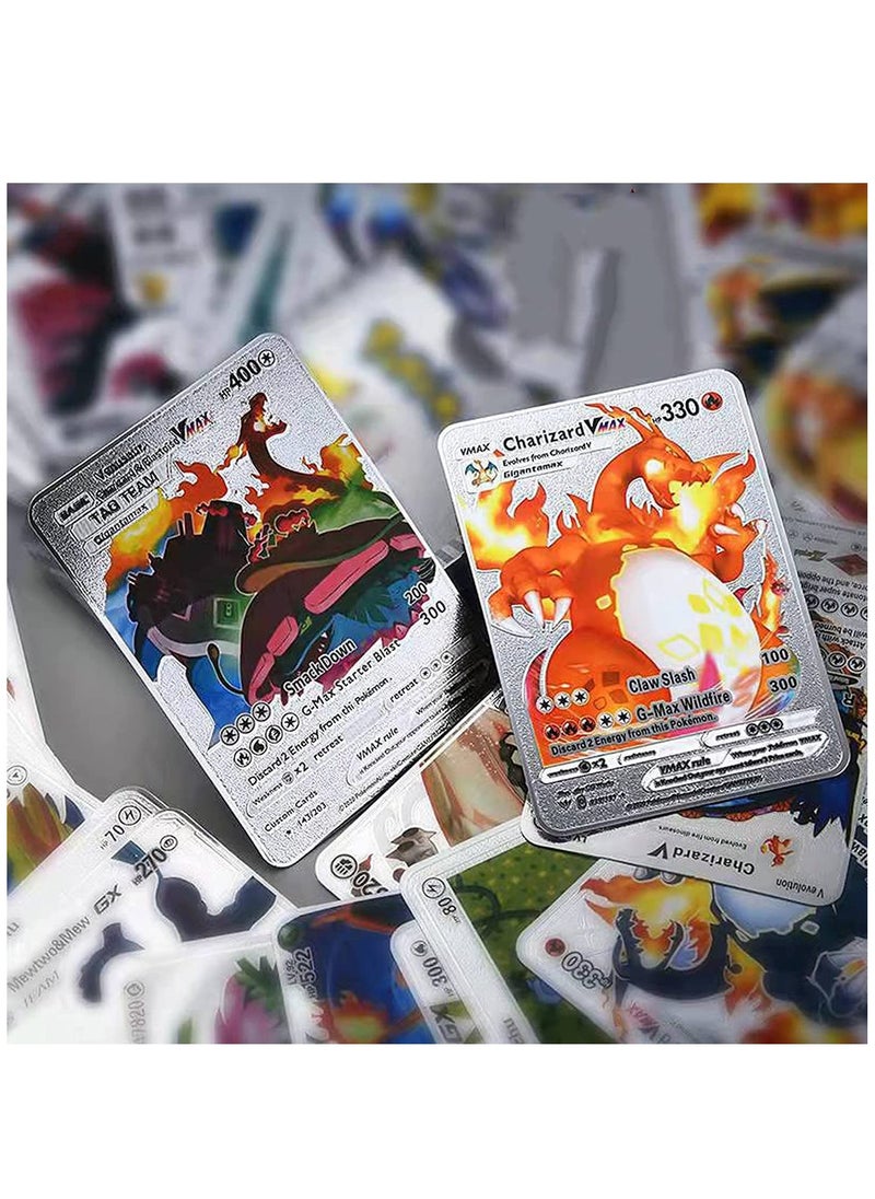 Pokemon - Silver Pokemon Cards Set (55 pcs) - Including Vmax Rares V Series GX EX Rares Charizard Common Cards ( Random pic on cards box cover) - Image 1