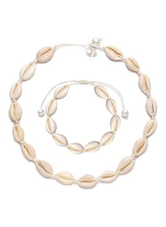 Cowrie Shell Choker Necklace  Shell Anklet Bracelet Handmade Seashell Necklace  - Image 1