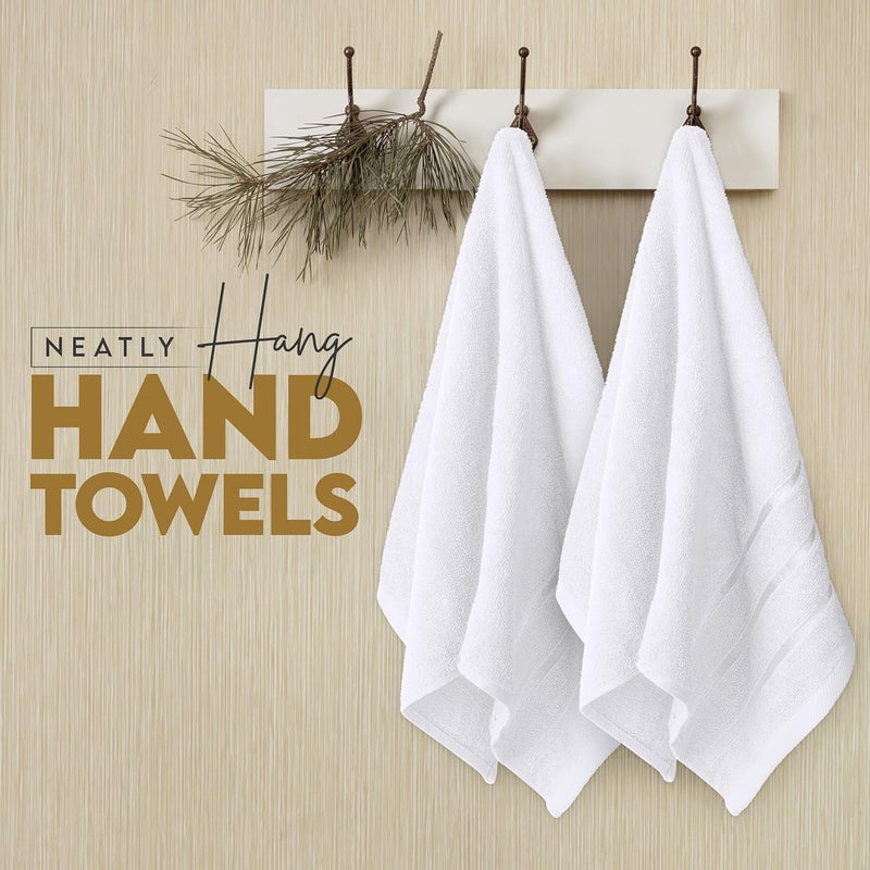 Utopia Towels - 6 Pack Viscos Hand Towels Set, (16 x 28 inches) 100% Ring Spun Cotton, Ultra Soft and Highly Absorbent 600GSM Towels for Bathroom, Gym, Shower, Hotel, and Spa (White) - Image 2
