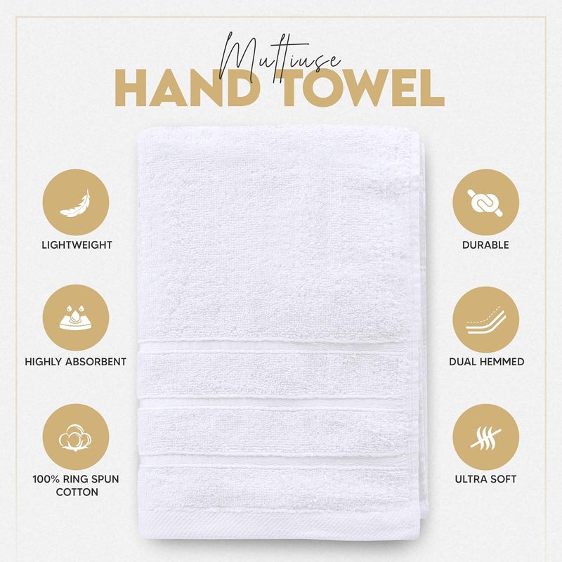 Utopia Towels - 6 Pack Viscos Hand Towels Set, (16 x 28 inches) 100% Ring Spun Cotton, Ultra Soft and Highly Absorbent 600GSM Towels for Bathroom, Gym, Shower, Hotel, and Spa (White) - Image 3