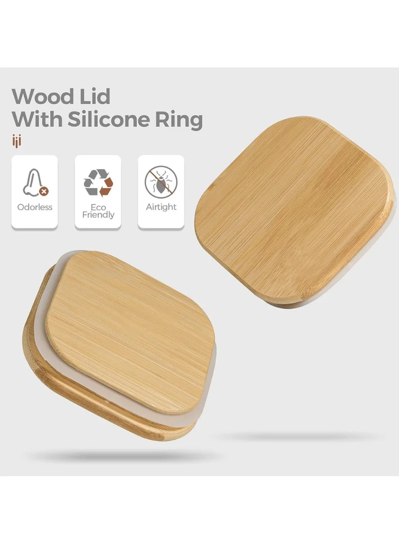 كويزيرا حاويات تخزين المعكرونة السباغيتي الزجاجية مع أغطية 2200 مل، مجموعة من 3 قطع، وعاء تخزين الطعام طويل القامة محكم الغلق مع غطاء من الخيزران لحبوب السكر ودقيق النودلز، حاوية تخزين السباغيتي