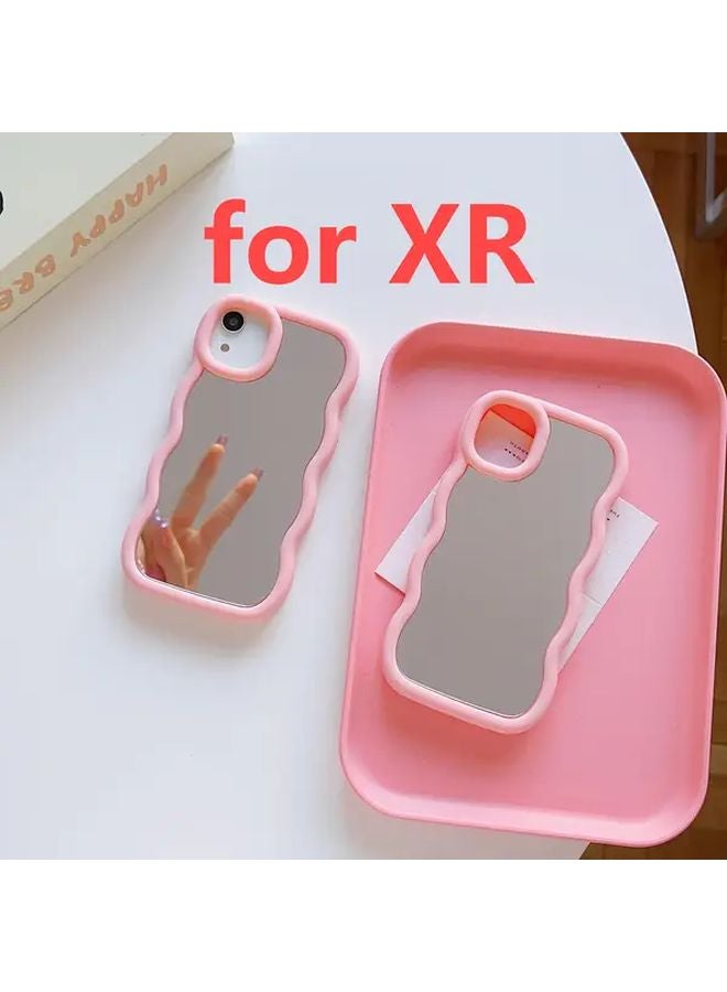 حافظة هاتف آيفون XR بمكياج وردي أحمر دوبامين طازج مع مرآة - Image 2