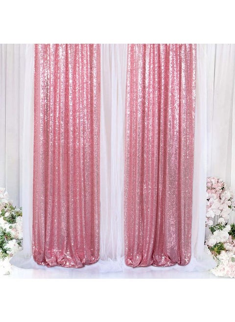 Sparkle Backdrop Curtain Fuchsia Pink 2 Panels Set Sequin Photo Backdrop 2FTx8FT Sequin Backdrop Curtain Pack of 2