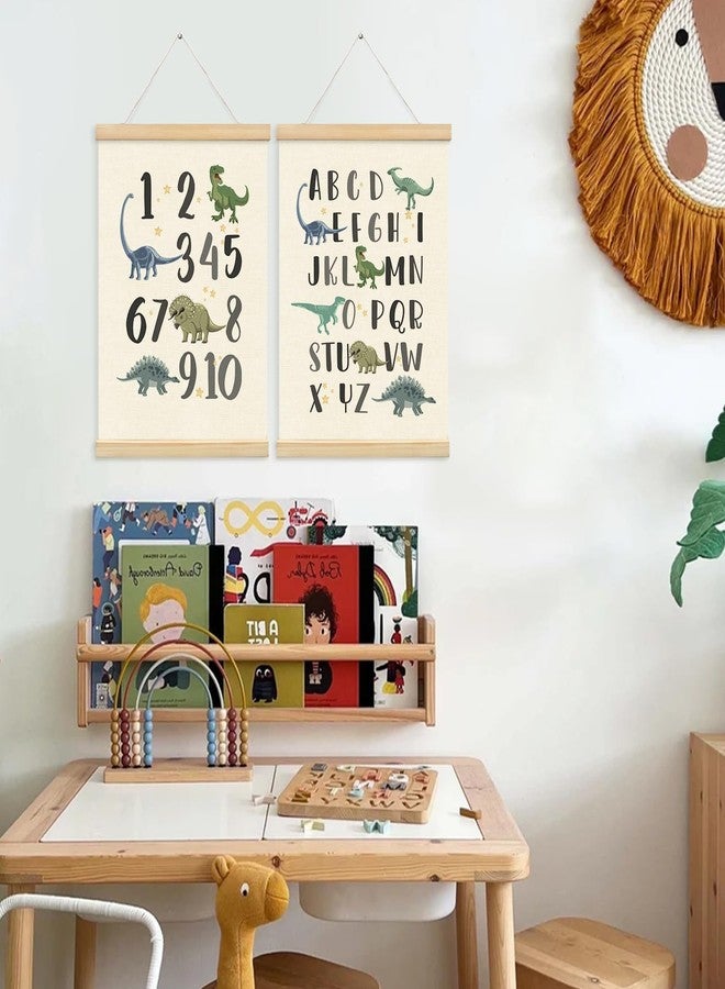 XYDEG Dinosaur Alphabet Numbers Poster Hanger Frame Set of 2, Boy Room Playroom Wall Decor, ABC Banner Poster Wall Art Frames, Alphabet Banner Wall Hanging Decor for Toddler, 12x16 Inch - Image 4