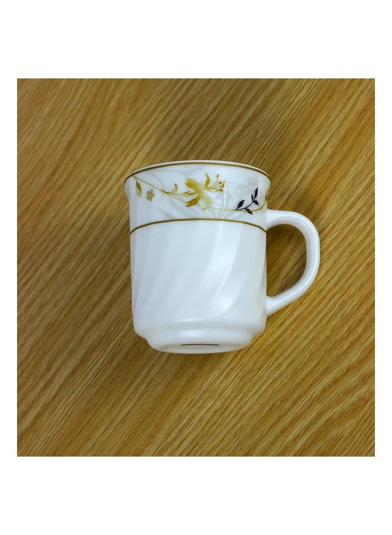 Danny home 6 piece Set Opalware Turkish Coffee Tea Mug with Handle Heat Resistant Microwave Dishwasher safe BPA Free 250ml - Image 2