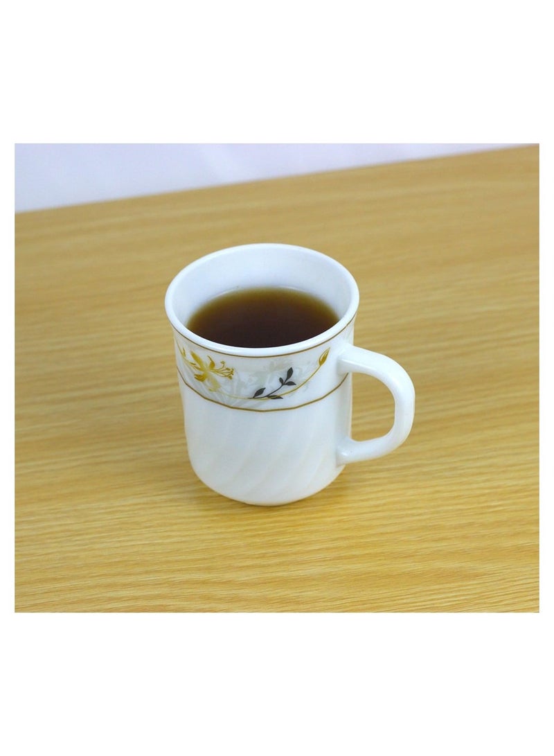 Danny home 6 piece Set Opalware Turkish Coffee Tea Mug with Handle Heat Resistant Microwave Dishwasher safe BPA Free 250ml - Image 3