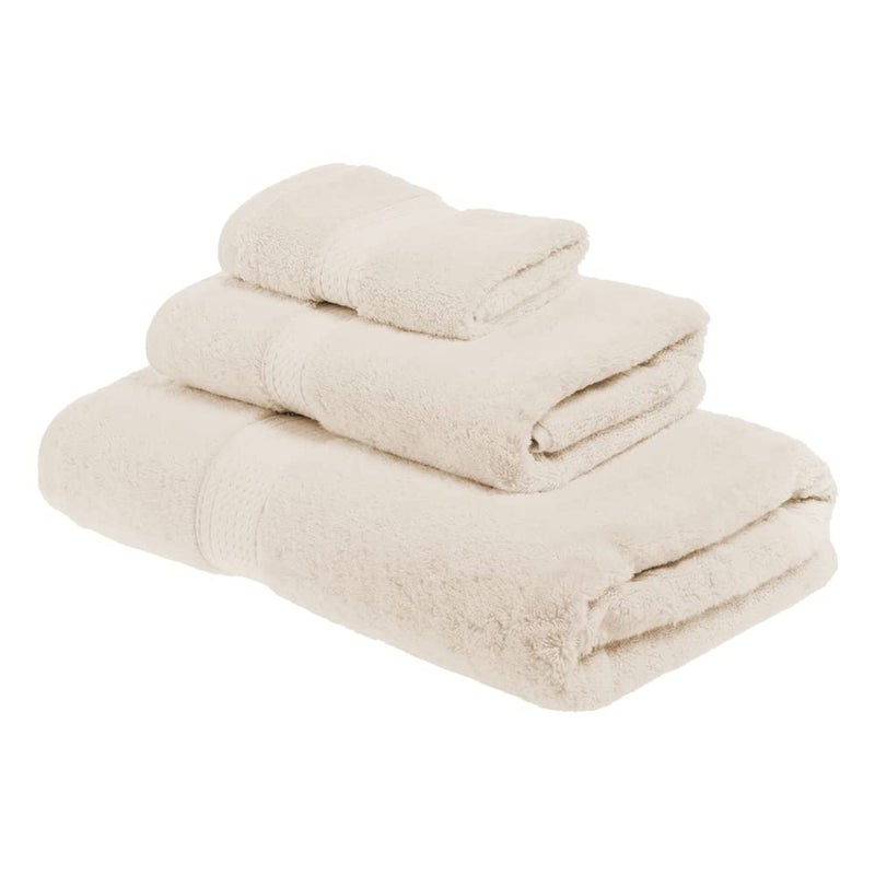 Superior Egyptian Cotton Pile 3 Piece Towel Set Includes 1 Bath 1 Hand 1 Face TowelWashcloth Ultra Soft Luxury Towels Thick Plush Essentials Guest Bath Spa Hotel Bathroom Cream