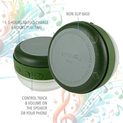 Hogg Bluetooth Tumbler 30 oz Grippy - Hunter Green, Bluetooth Speaker Cup, 30 oz Stainless Steel Tumbler with Handle, Green Cup with Speaker, Insulated Water Bottle, Gifts for Music Lovers - Image 4