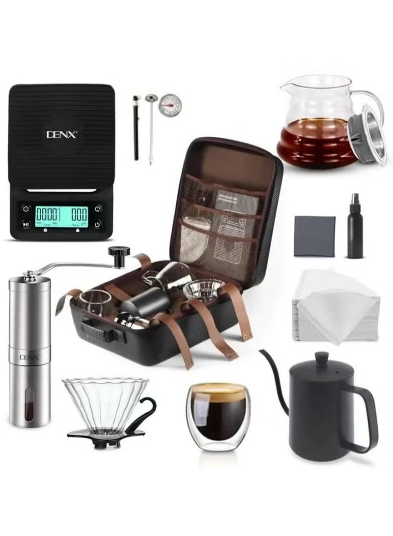Denx Coffee Maker Kit, 12pcs Coffee Accessories Tools with Portable Carrying Bag, Drip Coffee Kit - Image 4