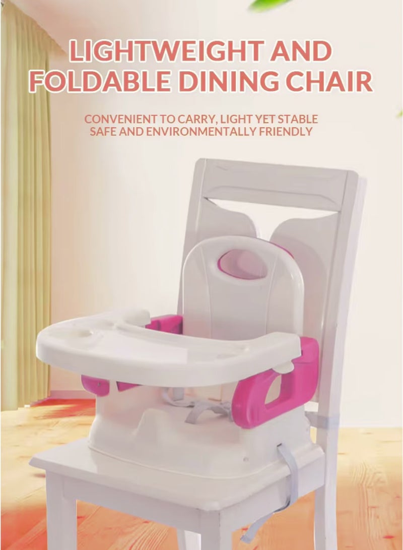 TOTOJOY 3-in-1 Convertible Baby Booster Feeding Chair For Infants with Removable Tray, High Chair and Floor Seat Modes Portable Children Dining Chair Foldable Toddler Seat with Safety Harness and Adjustable Straps Belt Travel-Friendly for Indoor & Outdoor Use 6–24 Months - Image 3