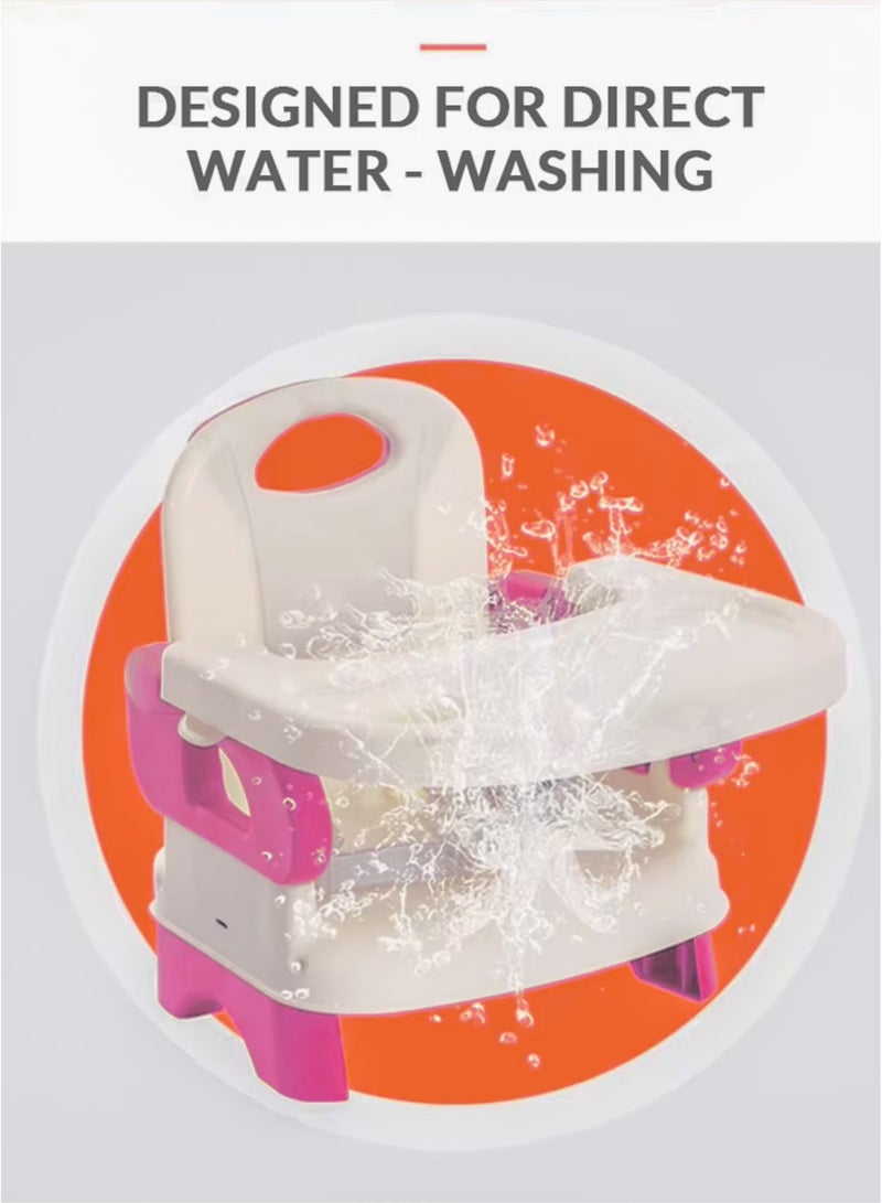 TOTOJOY 3-in-1 Convertible Baby Booster Feeding Chair For Infants with Removable Tray, High Chair and Floor Seat Modes Portable Children Dining Chair Foldable Toddler Seat with Safety Harness and Adjustable Straps Belt Travel-Friendly for Indoor & Outdoor Use 6–24 Months - Image 4