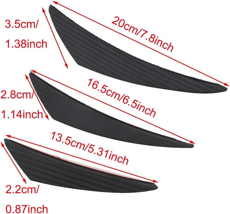 DEMULAX Universal Front Bumper Lip Diffuser Splitter Fins - Image 2